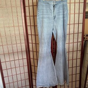 Free People Light Blue Wide Leg Jeans